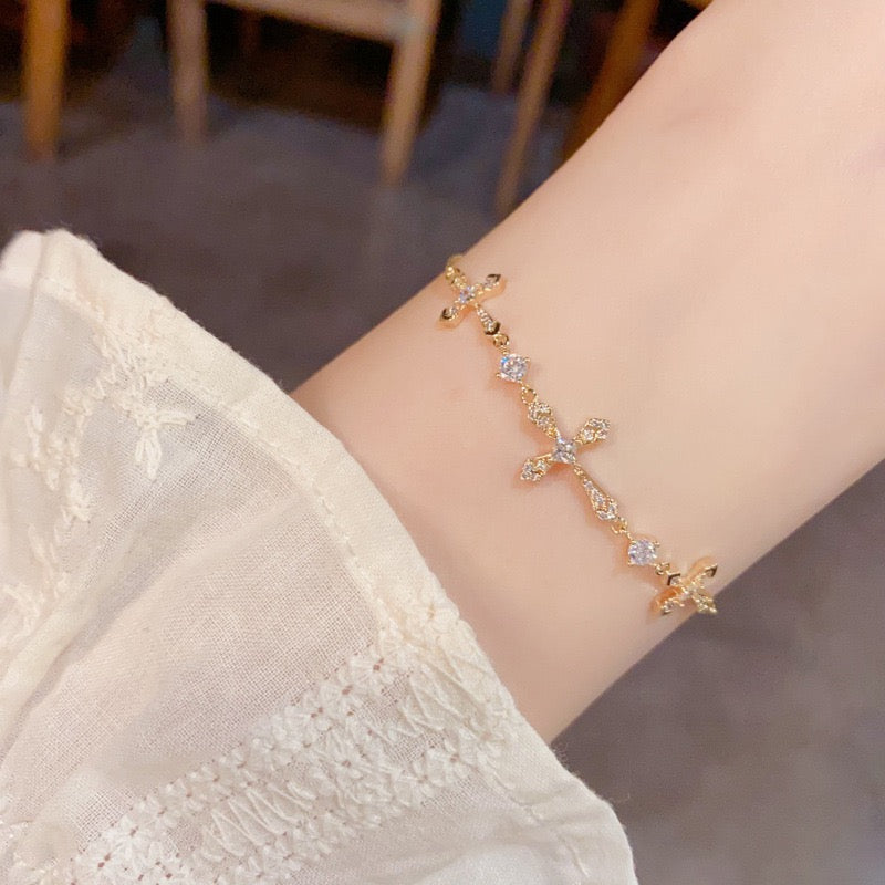 Triple Cross Slider Bracelet