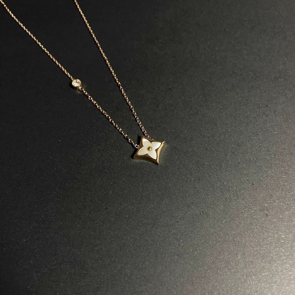 Gold-Tone Four-Petal Pendant Necklace