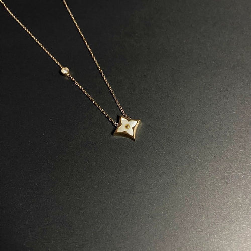Gold-Tone Four-Petal Pendant Necklace